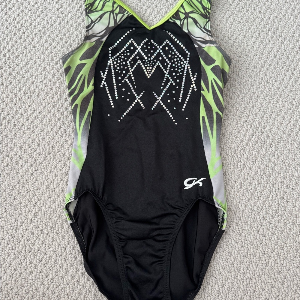 GK Black and Neon Green Leotard